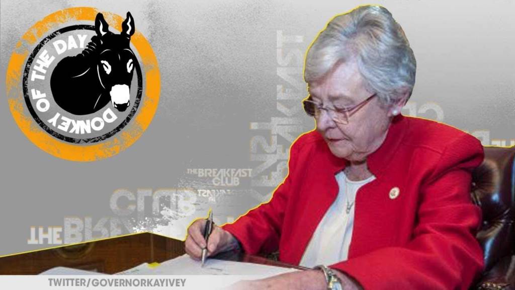 Governor Kay Ivey & 25 White Men Awarded Donkey Of The Day For Signing Alabama Abortion Bill