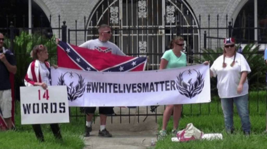 Hate group White Lives Matter "protesting" in front of NAACP in Houston