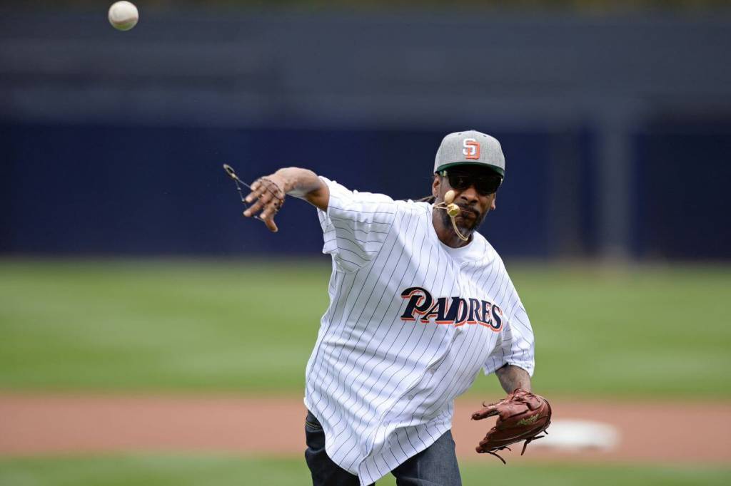 That Moment You Notice That Snoop Dogg Can't Throw A Pitch To Save His Life...