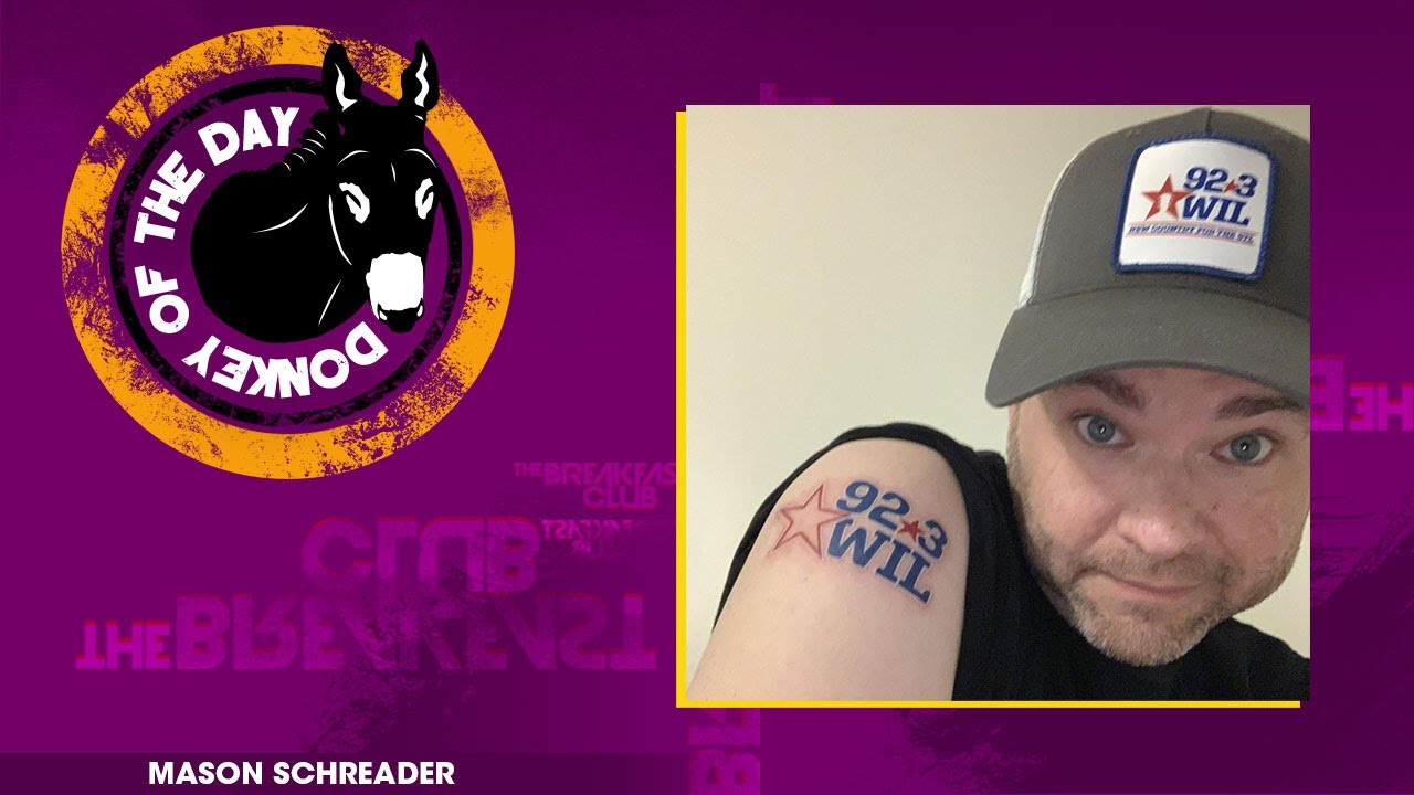 St. Louis Country Radio Jock Mason Schreader Awarded Donkey Of The Day For Getting Radio Station Tattoo On His Arm Only To Get Fired A Week Later